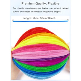 Purple Pipe Cleaners, 100 Pieces Chenille Stems Craft, 12 inch Long Fluffy Pipe Cleaners for Creative DIY Art Craft Projects, Home Decoration Supplies (6 mm x 30 cm, Purple Series-2 Colors)