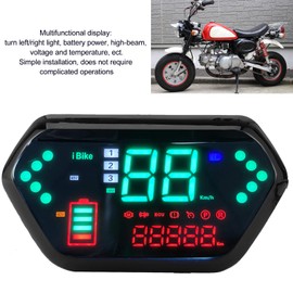 Digital Speedometer, 60V LCD Display Motorcycle Odometer Precision Tachometer for Electric Motorcycle E-Bike Scooter Easy Install Backlight