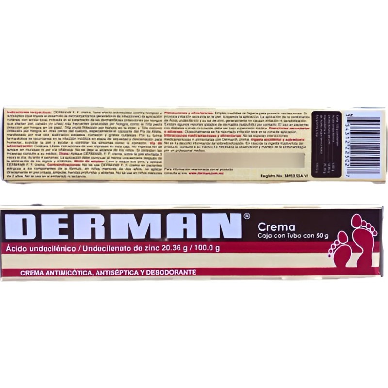 Derman Antimicotico Pie De Atleta Crema 3 Piezas 50 Gr