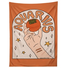 Society6 2021 Tapestry, 60” x 80”, Doodle by Meg Aquarius Persimmon