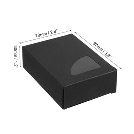 PATIKIL 3.8x2.8x1.2 Paper Soap Box with Window, 20 Pack Homemade Soap Boxes Triangle Presents Packaging Boxes for Birthday Christmas DIY Craft, Black