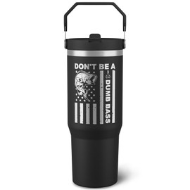 qchdln Fisherman Gifts For Men - Cool American Flag Cup - 30oz Insulated Fishing Tumbler with Handle - Fathers Day,Birthday,Christmas Gifts for Dad,Grandpa,Husband,Uncle