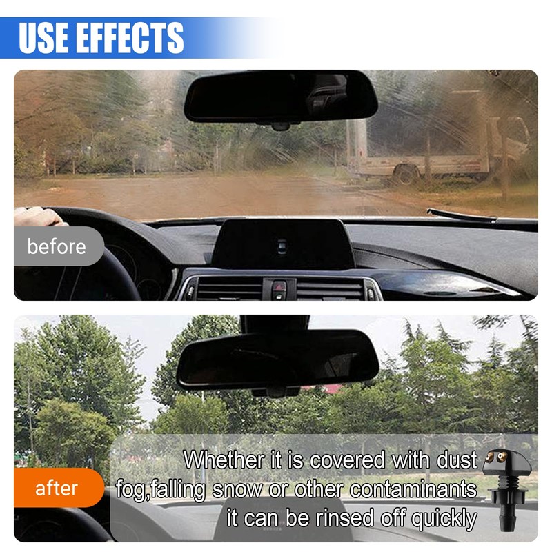 ZIMISI Car Front Windshield Washer Nozzles, Double-Hole Auto Wiper Water