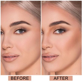 Apooliy 2 in 1 Contour and Concealer Stick with Brush,Cream Bronzer Stick,Waterproof Face Makeup Stick,Full Coverage,Long Wear