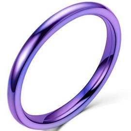 Jude Jewelers 1.5mm Stainless Steel Classical Plain Stackable Wedding Band Ring (Purple, 11.5)