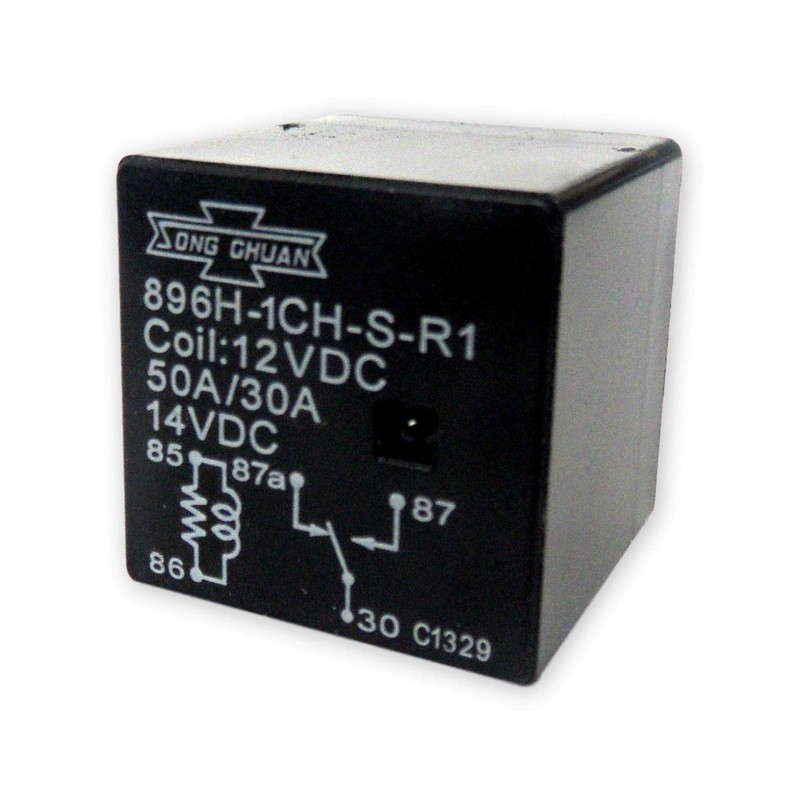 Song Chuan 896H-1CH-S-R1 Automotive Relay Quick Connect 12VDC 50AMP