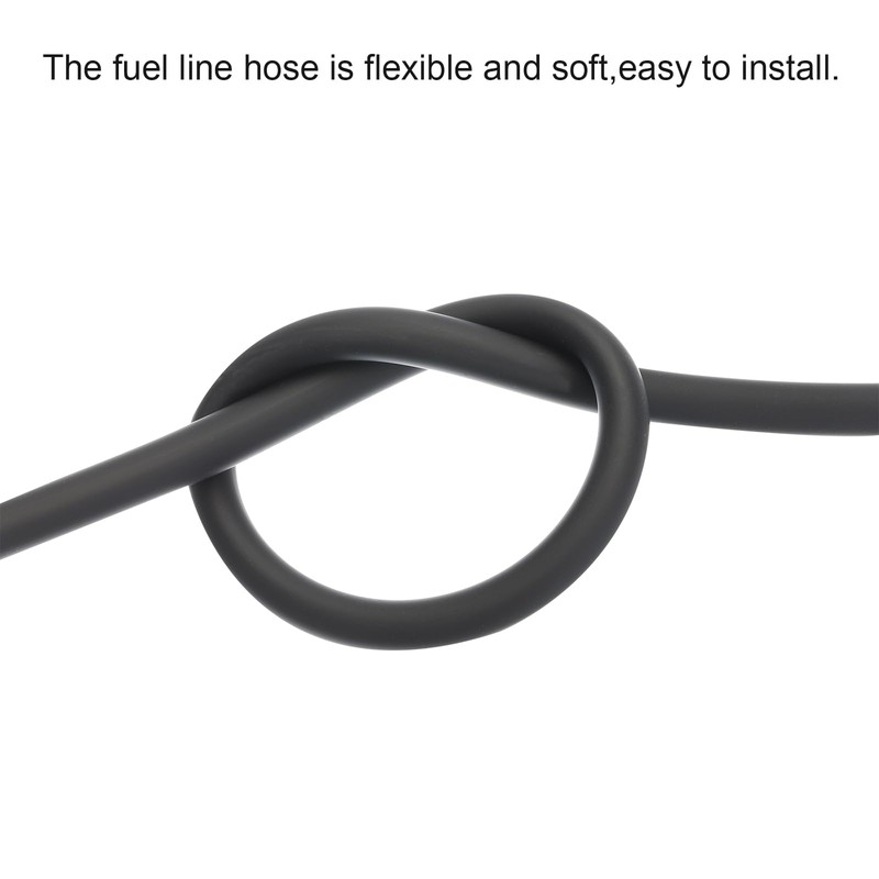 sourcing map PVC Petrol Fuel Line Hose 5mmx8mm 2m Black