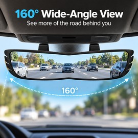 Wide Angle Rearview Mirror for Cars – 160° Panoramic Curved Glass Design for Better Rear Visibility and Reduced Blind Spots