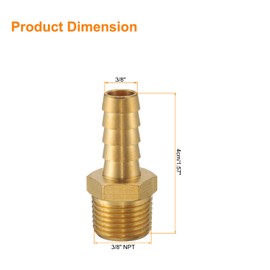 HARFINGTON Brass Barbed Fitting 3/8" NPT Male to 3/8" Hose ID for Home Brew Pipe Fitting Direct Thread Tower Connector Durable Construction