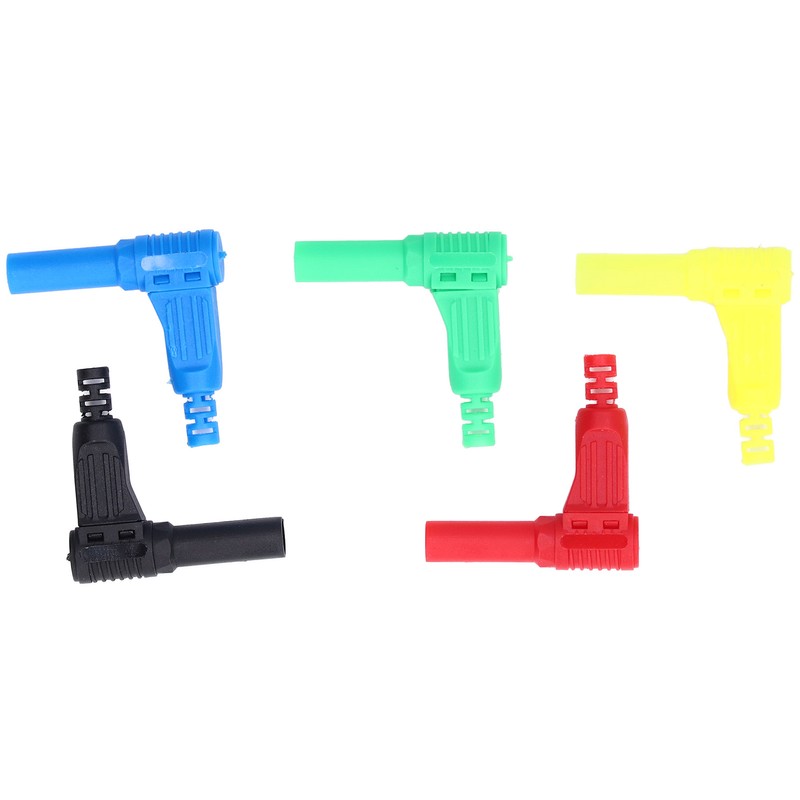 10Pcs Banana Plug Safety Sealed Protection Shrouded 90 Degree DIY