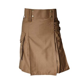 Tartanista Ladies Khaki Utility 19 inch Kilt Skirt Size 10 UK
