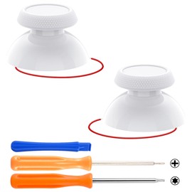 eXtremeRate Replacement Thumbsticks for Steam Deck LCD, Custom Analog Stick Joystick Repair Kit for Steam Deck OLED Handheld Console with Original Touch Sensing, Anti-Slip Texture Grip - Frosted White