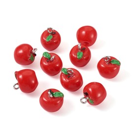 Craftdady - Colgantes colgantes de frutas con forma de fruta, bonitos colgantes de resina de manzana, naranja, piña, fresa, encantadores dijes de hongos vegetales para manualidades, pulseras,