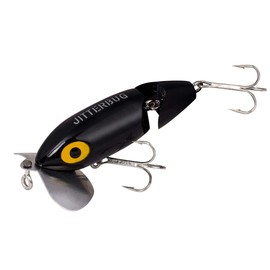 Arbogast Jointed Jitterbug Topwater Bass Fishing Lure, Excellent for Night Fishing, Black, 3 1/2", 5/8 oz