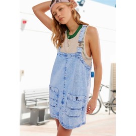 YUENIU Womens Denim Overalls Dress Casual Summer Jeans Adjustable Strap Short Rompers with Pockets