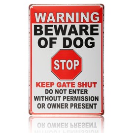 Bojueshaw Beware of Dog Signs Warning Tin Signs Fence Beware of Dog Signs Beware of Dogs Trespassing Property Signs Rust and Weather Resistant Beware of Dog Signs for Fences