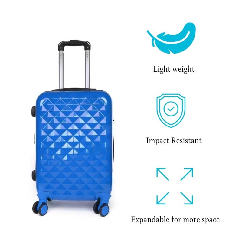 SIAM'S Hardside Expandable Spinner Wheel,Luggages, Teal, 20" Carry-On (BLUE)