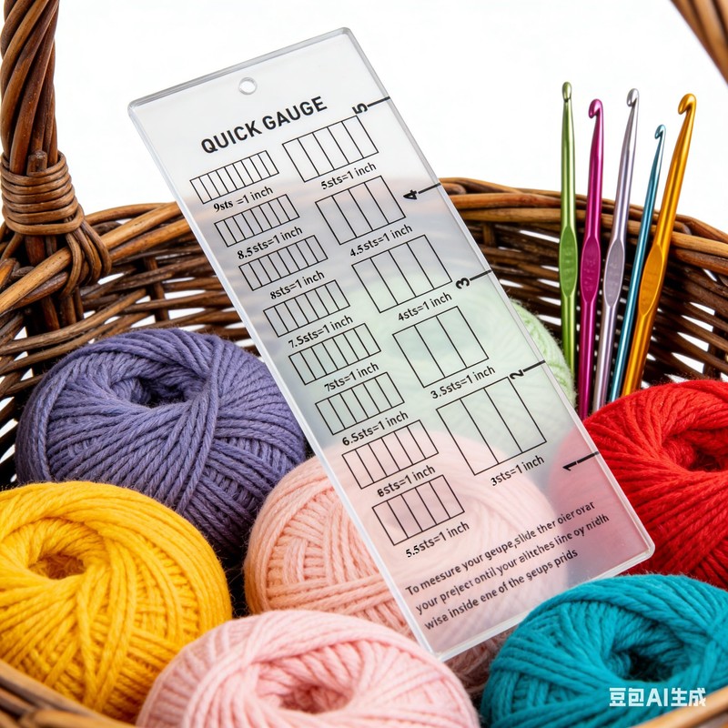 Quick Gauge Ruler Knitting and Crochet Gauge Tool Clear Acrylic