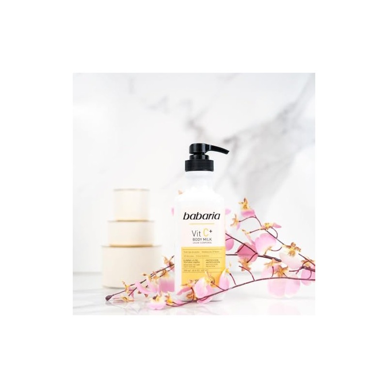 Babaria Leche Corporal Vitamina C, Blanco, 500 ml