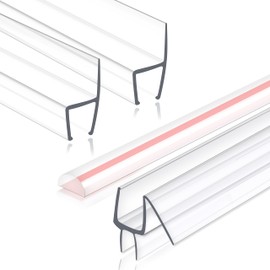 EAISMON Frameless Shower Door Seal Set, 4 Pack x 39" HDM Glass Shower Door Bottom Seal Side Seal Strip Door Sweep for 3/8" Glass, Ultra-Clear Polycarbonate, Stop Shower Leaks Create a Water Barrier