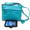 Women's Genuine Leather Small Cross Body Messenger Purse (Teal)