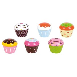 Lelin Wooden Food Muffins Toy Shop Play Kitchen Accessories Food Cupcakes