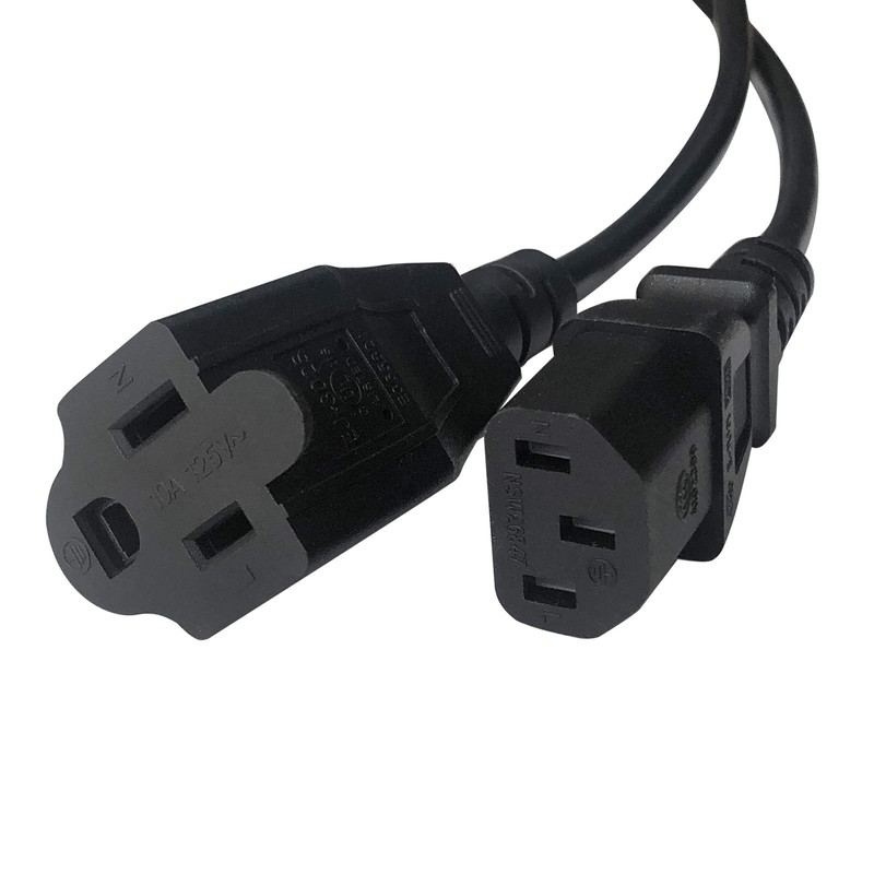 C14 to C13+NEMA 5-15R Y Splitter Power Plug Cord,Single C14