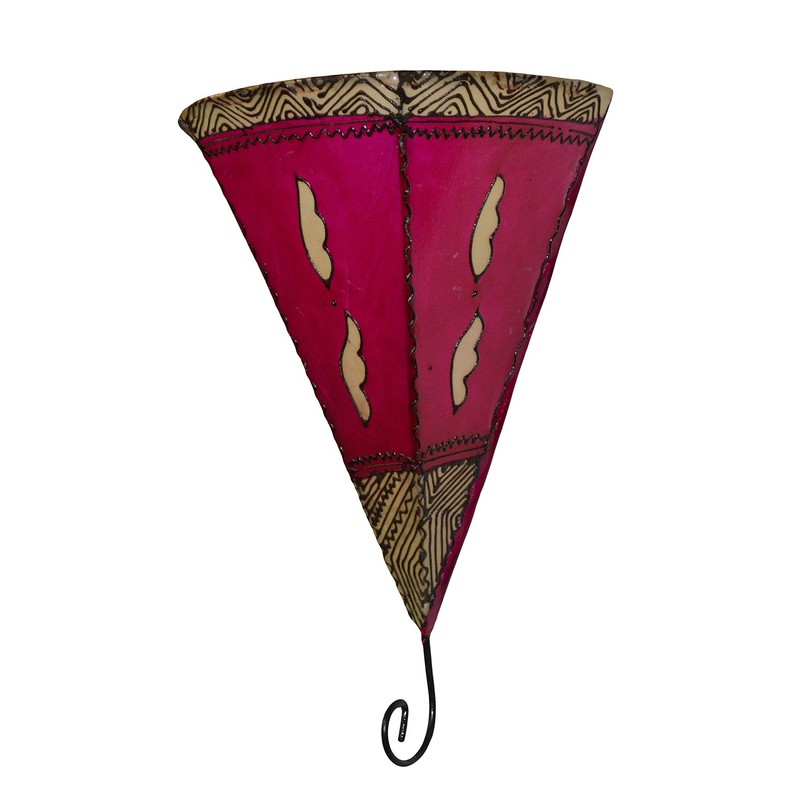 Henna Lamps & Sconces Moroccan Handmade Goat Leather Sconce Henna