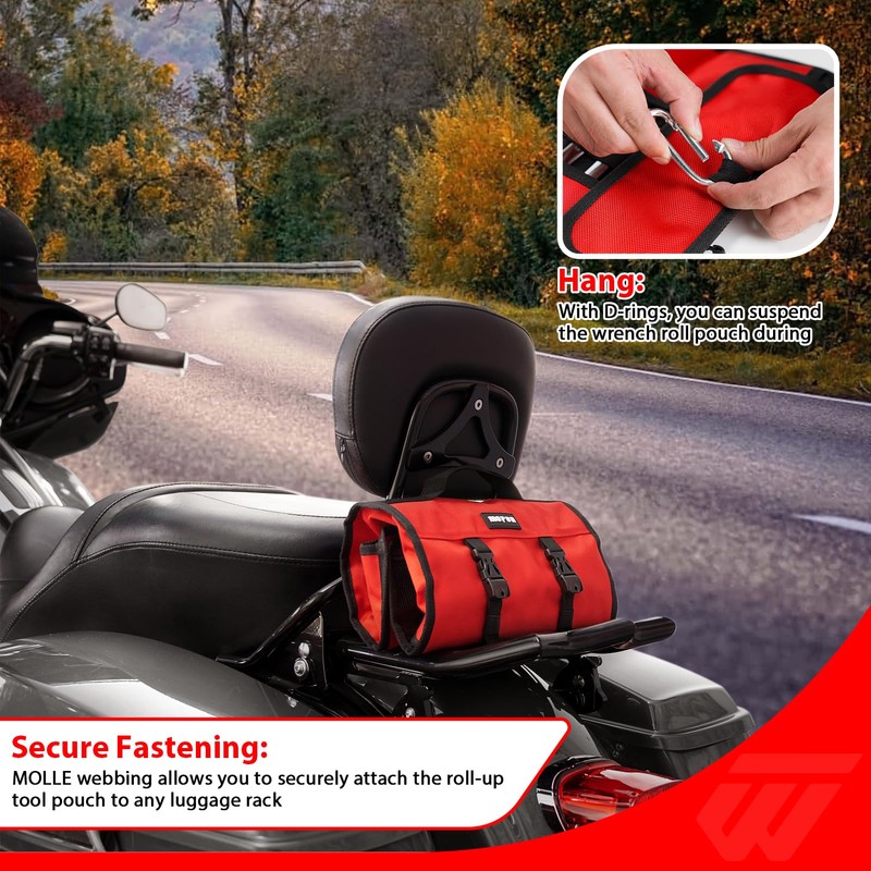 Motorcycle Tool Kit With Roll Pouch Fit for Harley Motorcycles