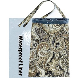 NeatCarBags Handmade Car Trash Bag Beige - Car Garbage Holder - Beige Car Trash Can Hanging with Reusable Waterproof Liner and Disposable Bags - Car Waste Basket (Large Beige)