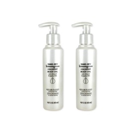 TJ's- Aceite corporal de coco y limoncillo de Trader Joe's con aceites de almendras y jojoba, 4,8 onzas líquidas (143 ml), paquete de 2