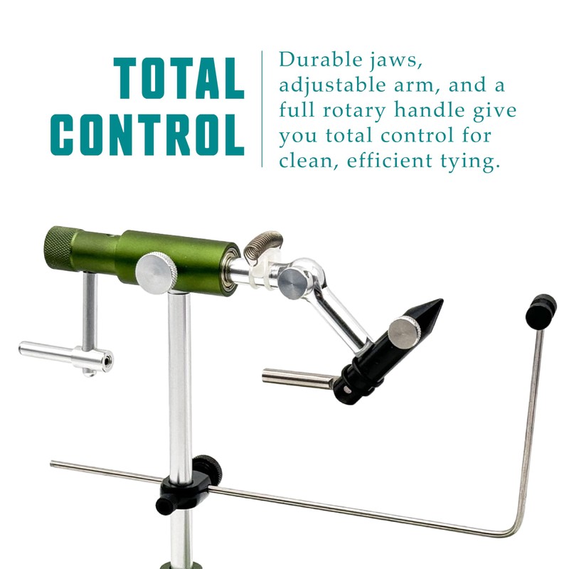 Nirvana V2 Rotary Fly Tying Vise with Travel Base (Olive)