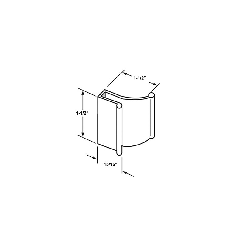 Gordon Glass 1-1/2" Brite Chrome Frameless Shower Door Slip-On Finger