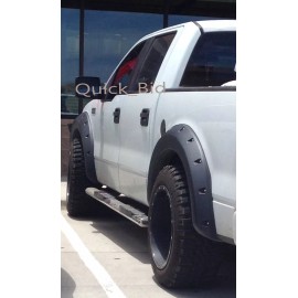 ABS FENDER FLARES POCKET RIVET BOLT STYLE FENDER FLARES for 04-08 FORD F150 -NO DRILL INSTALLATION