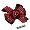 WD2U Girls 5" Red Black Buffalo Plaid Open Heart Valentines