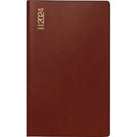 rido/idé Gillet 2024 Monthly Calendar 2 Pages = 1 Month Sheet Size 7 x 11.8 cm Bordeaux