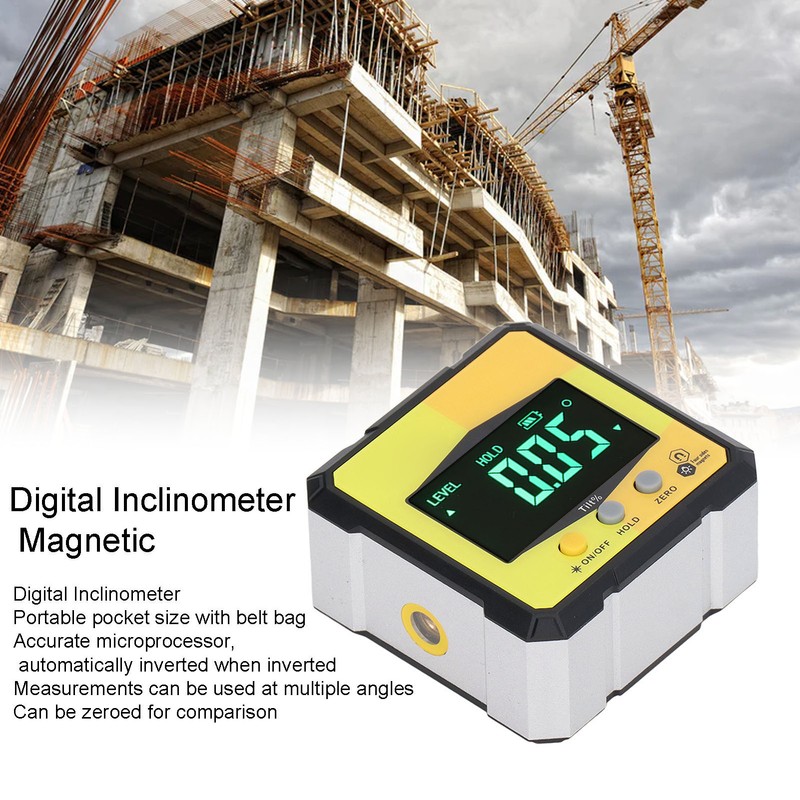 Digital Inclinometer Angle Finder Gauge Magnetic with Laser Cube Protractor