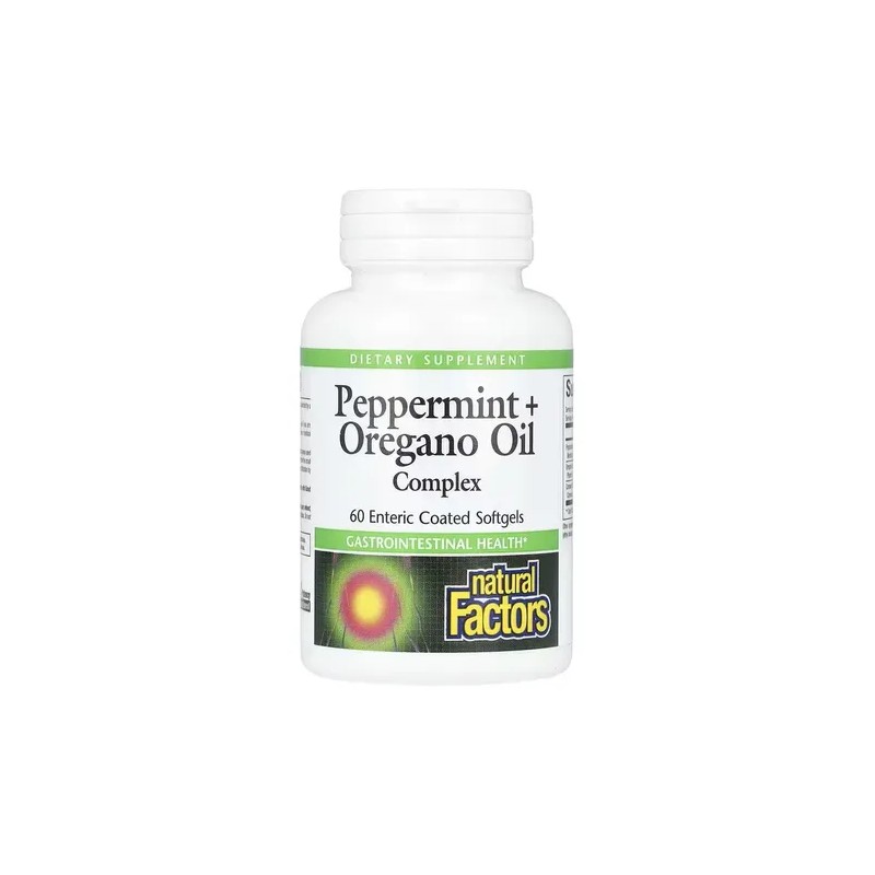 Natural Factors Aceite de Orégano y Menta Cápsulas Oregano Peppermint