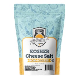 Fermentaholics Kosher Cheese Salt | Fine Grain Flaked Salt for Homemade Cheese Making | Non-Iodized | No Additives | OU Kosher