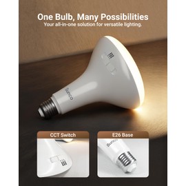 Sunco BR40 LED Light Bulbs, Indoor Flood Lights, Recessed Can Light Bulb, 1400 LM, 16W (100W Equivalent), Selectable CCT 2700K/3000K/5000K, Dimmable, E26 Base, for Home, Bedroom, Kitchen UL 4 Pack