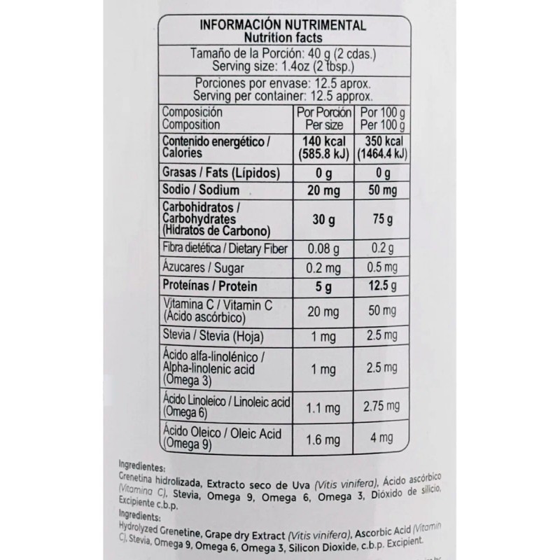 Grenetina Hidrolizada Sabor Uva 100% Natural 500 Grs Pretty