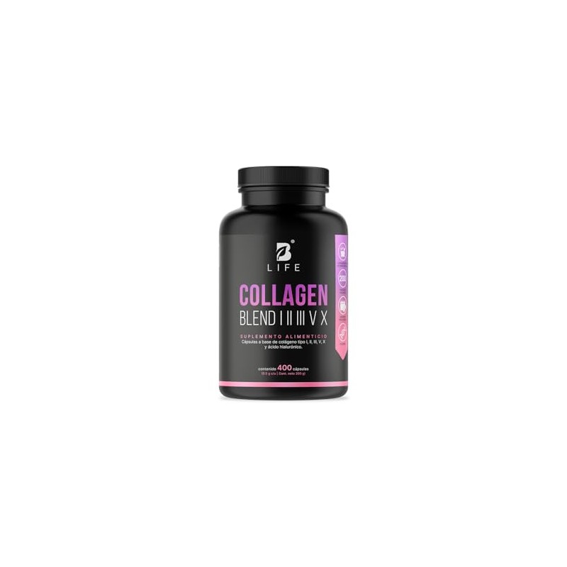 Life Colágeno Hidrolizado Tipo Iii 400 Cápsulas Vitamina Ácido Hialurónico
