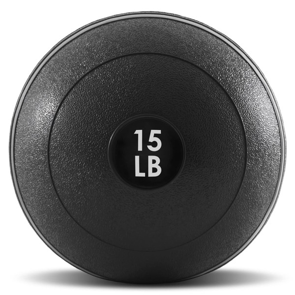ProsourceFit Slam Medicine Balls 15 lbs Smooth Textured Grip Dead Weight Balls for Cross Training, Strength and Conditioning Exercises, Cardio and Core Workouts, Black
