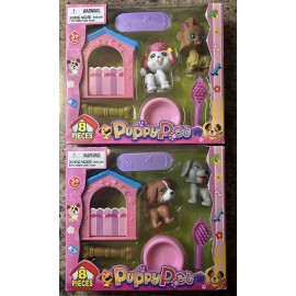 PuppyPet Puppy Pet Play Set Dog Puppy & Accessories Mini Toys Imaginative Pretend New Lot