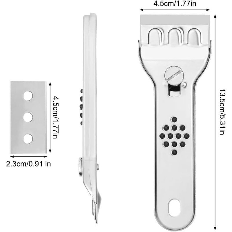 ieron Ceramic Hob Scraper, Stainless Steel Cleaning Glass Scrapers with