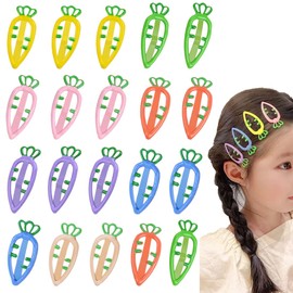 Wenlly 20 pieces multicolor carrot hair clip, cute hair barrettes, sweet hair shattered pins, duckbill clip hair accessories