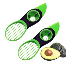 3 in 1 Avocado Slicer Avocado Pitter Fruit Peeler 2 Pcs Avocado Cutter Slicer Multifunctional Avocado Cutter with Non Slip Handle Avocado Cutter Slicer Green