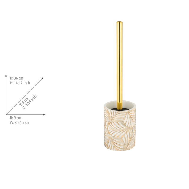 WENKO Terralba Toilet Brush Holder with Closed Stand Polyresin and