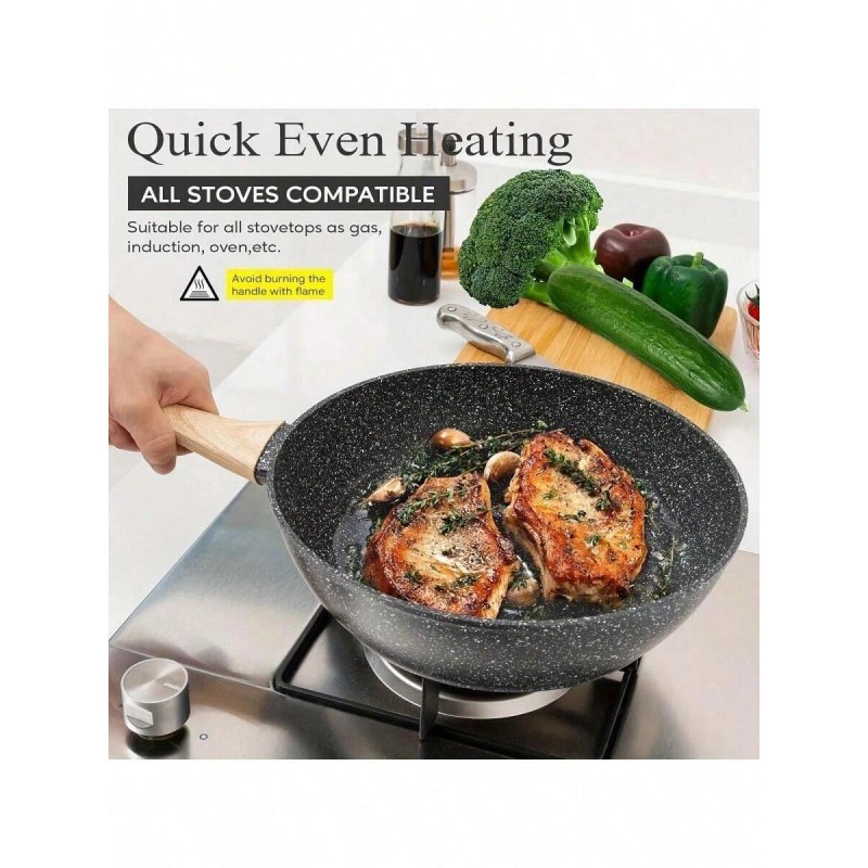 LOOK Fun-12pcs Pots And Pans Set, Non Stick Kitchen Cookware