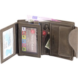 Harrys-Collection Women's Wallet in Vintage with Heart Special Edition, dark brown, coin purse